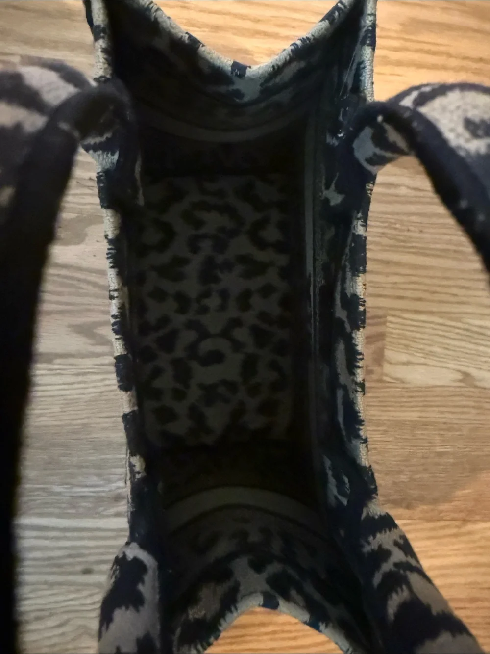 Dior Leopard Jacquard Book Tote - Beige & Black
